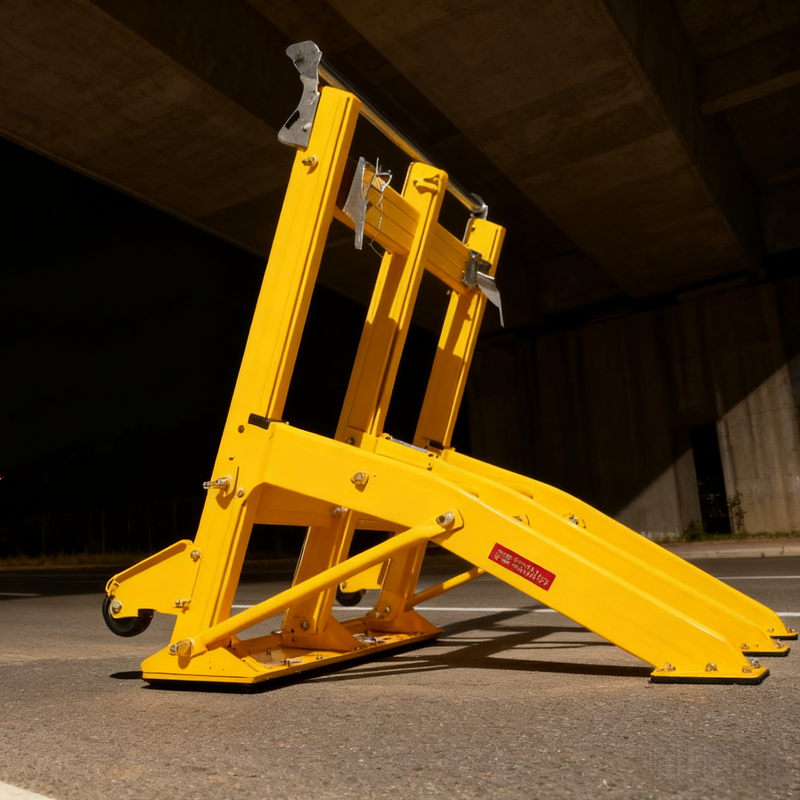 25KG Lightweight Mobile Vehicle Barrier with Foldable Design and High-Visibility Orange for Road Safety