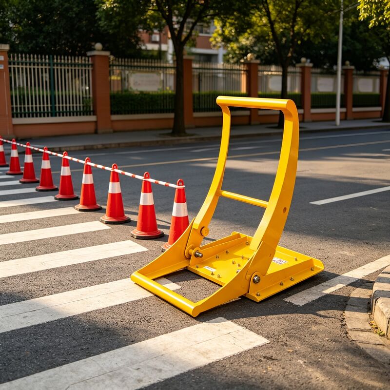 Lightweight 13.4kg Foldable Portable Vehicle Barricades with Yellow Electrostatic Spraying for Rust Resistance