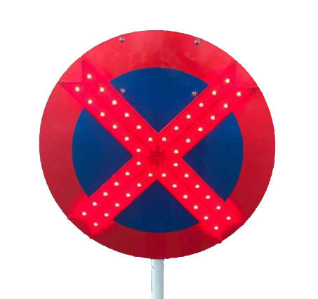 High-brightness LED Warning Sign with Adjustable Height and Waterproof Design for Traffic Control